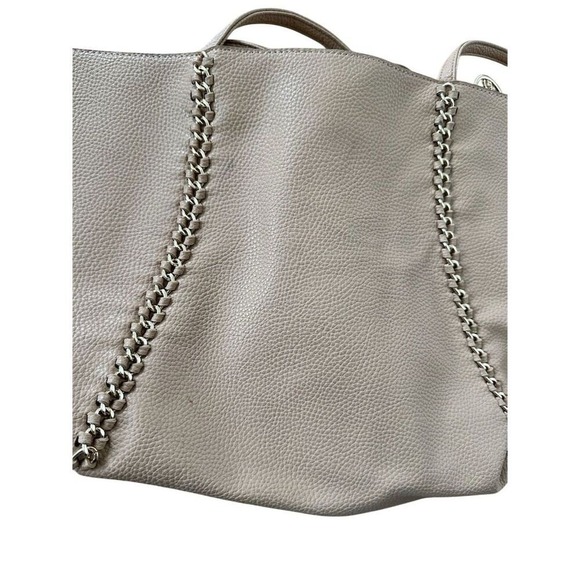 BCBG Taupe Tote Bag with Decorative Chain Accents for Women‎ - Picture 6 of 9
